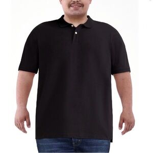 George Men's 3XL Black Soot ShortSleeve Classic Collared Jersey Pique Polo Shirt